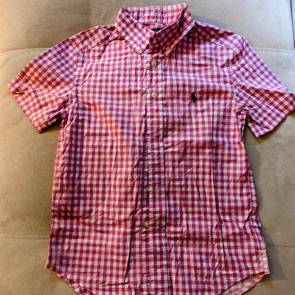 RL Polo Kids OLs Gingham Poplin Shirt